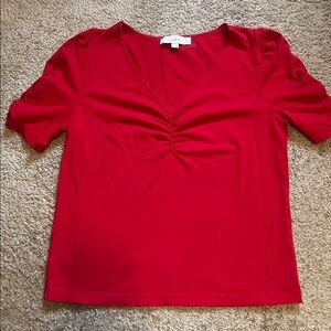 LOFT Women's Red V-Neck Top